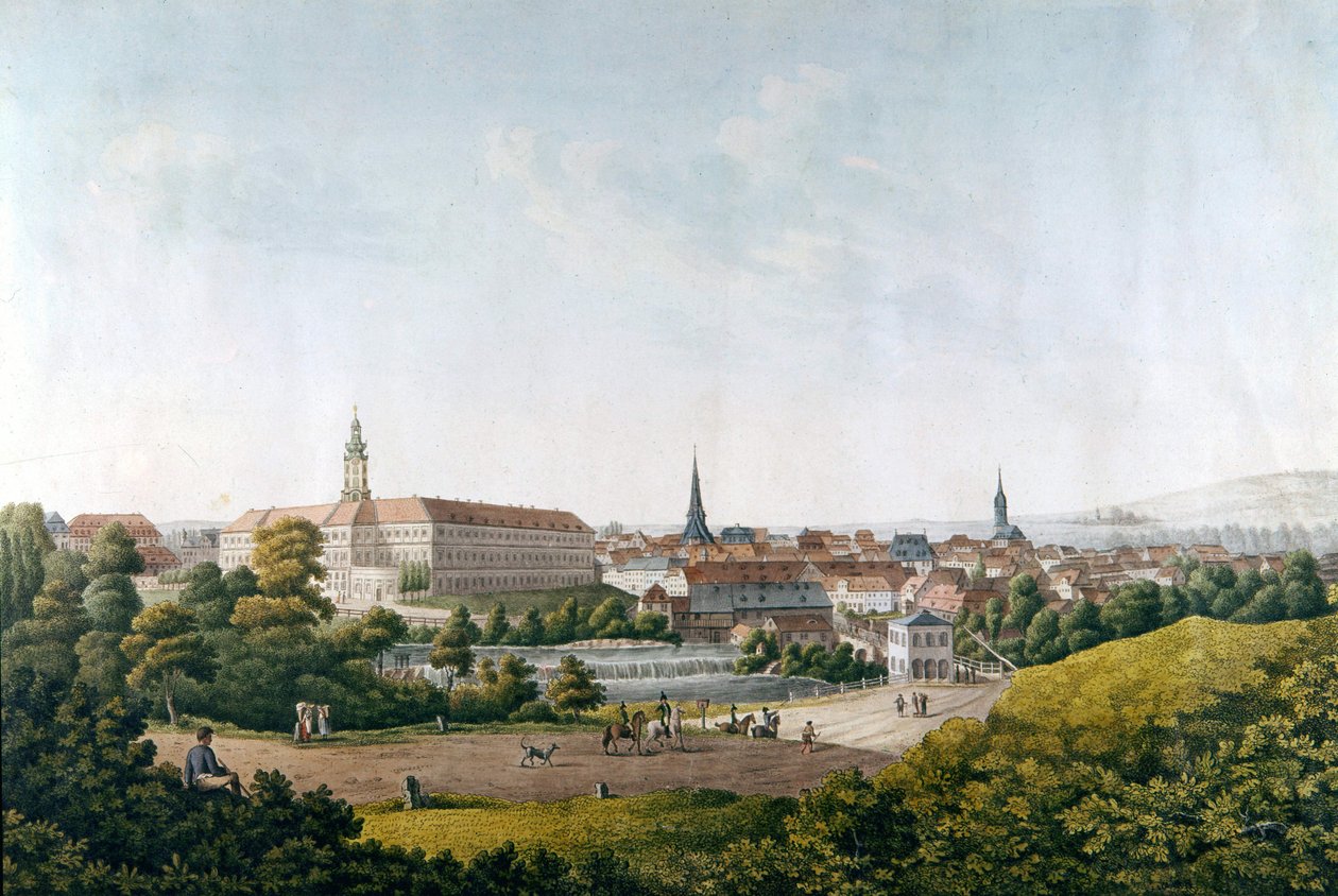 A cidade de Weimar, no final do século XVIII. de Unknown artist