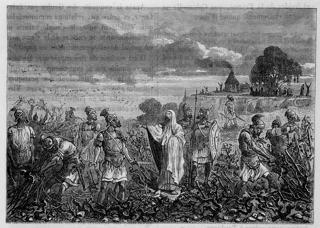 As vinhas arrancadas na Gália, por ordem do Imperador Domiciano - em "As maravilhas da indústria" de Louis Figuier, Paris de Unknown artist