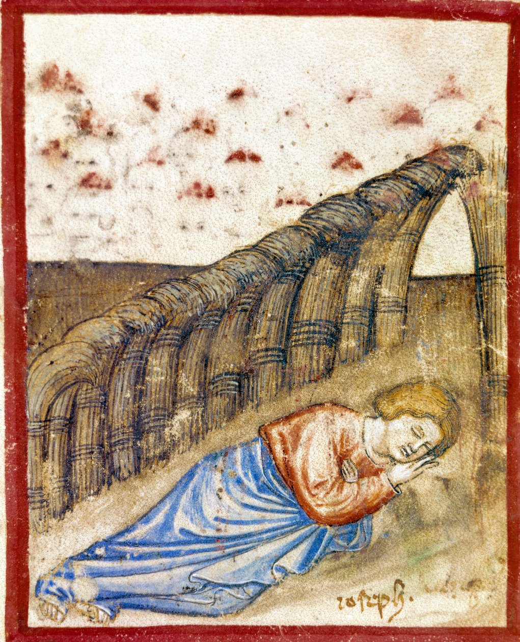 A visão de José, filho de Jacob Miniatura tirada do códice 212 (ou códice padovano ou Bíblia de Pádua) 1390-1400 Rovigo, Accademia dei Concordi de Unknown artist