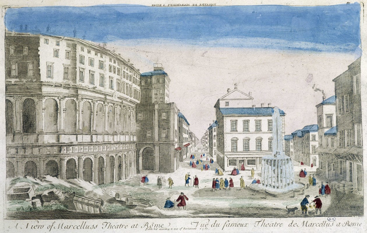 Teatro de Marcelino em Roma - Vista ótica de Unknown artist