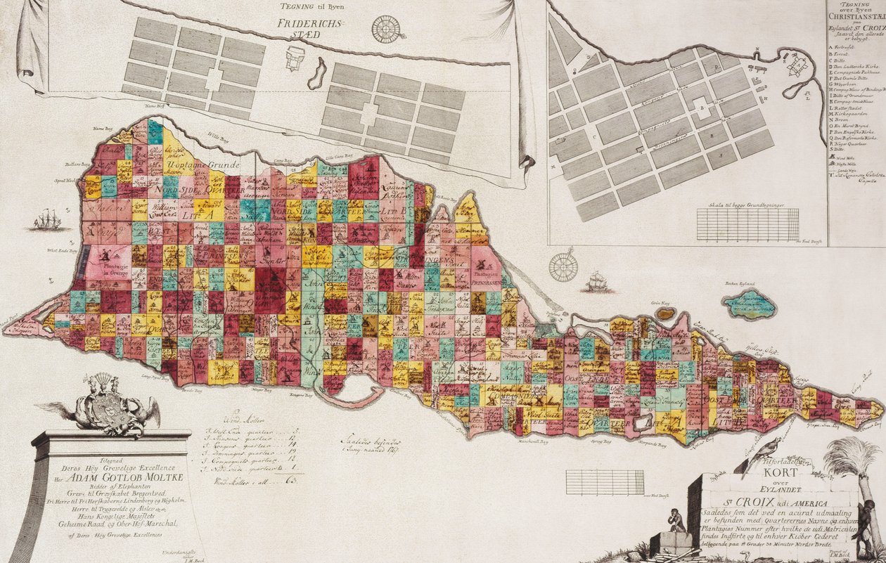 Mapa confiável de Eglandet St. Croix udi America, Copenhagen, 1754, 1754 de Unknown artist