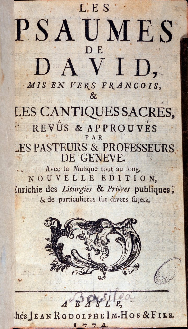 Página de título de David psalms (1774) de Unknown artist