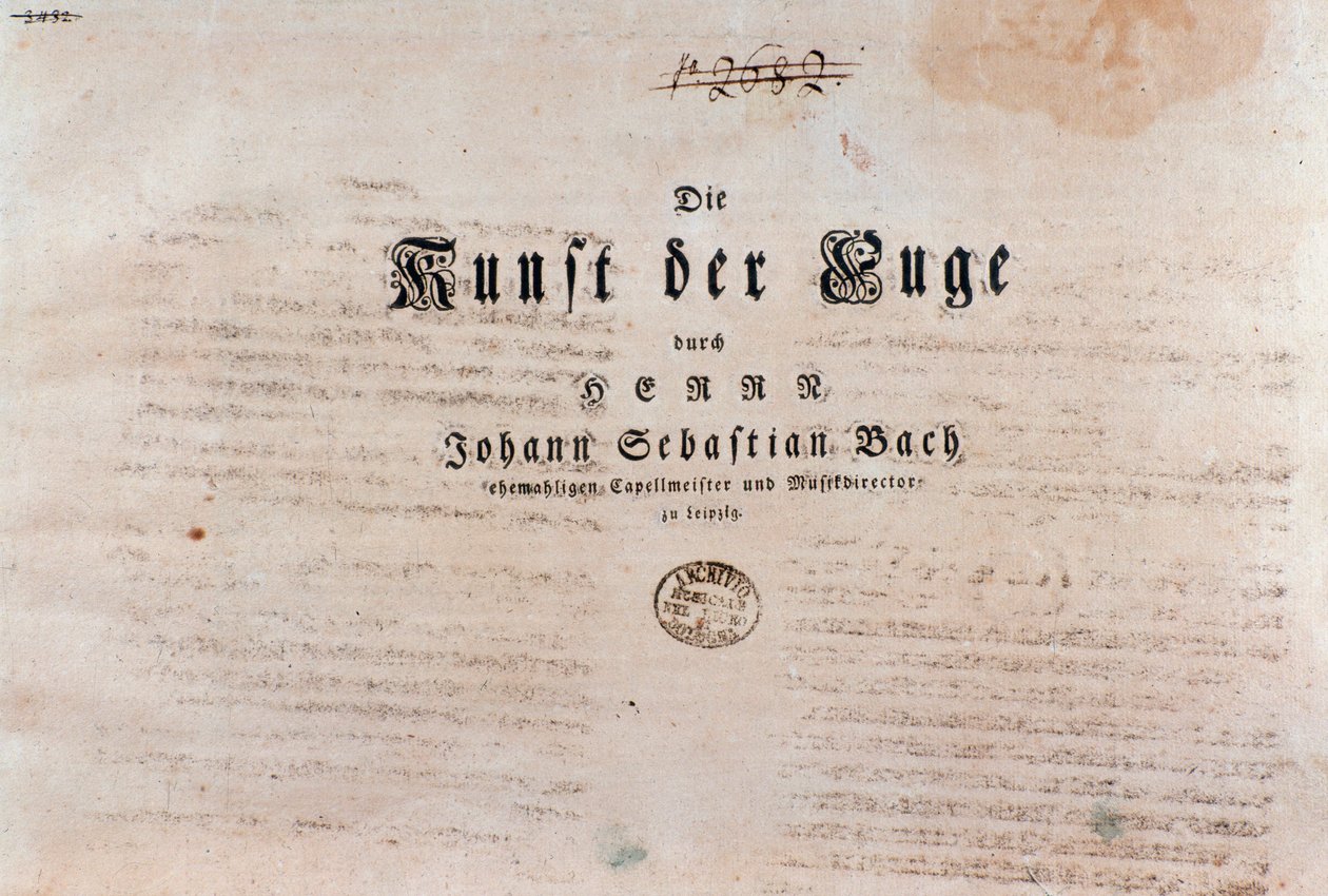 Página de título da partitura de The Art of the Fugue, de Johann Sebastian Bach de Unknown artist