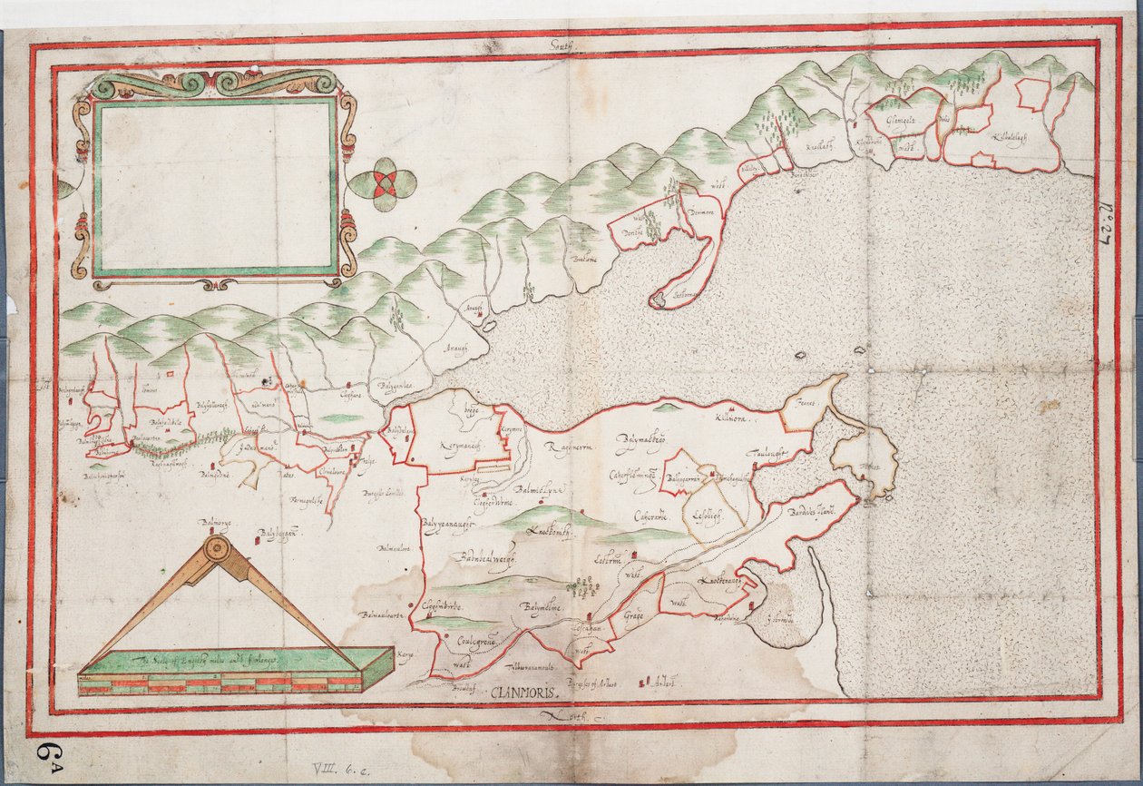 Baía de Tralee, Irlanda, c.1600 (papel, linho) de Unknown artist