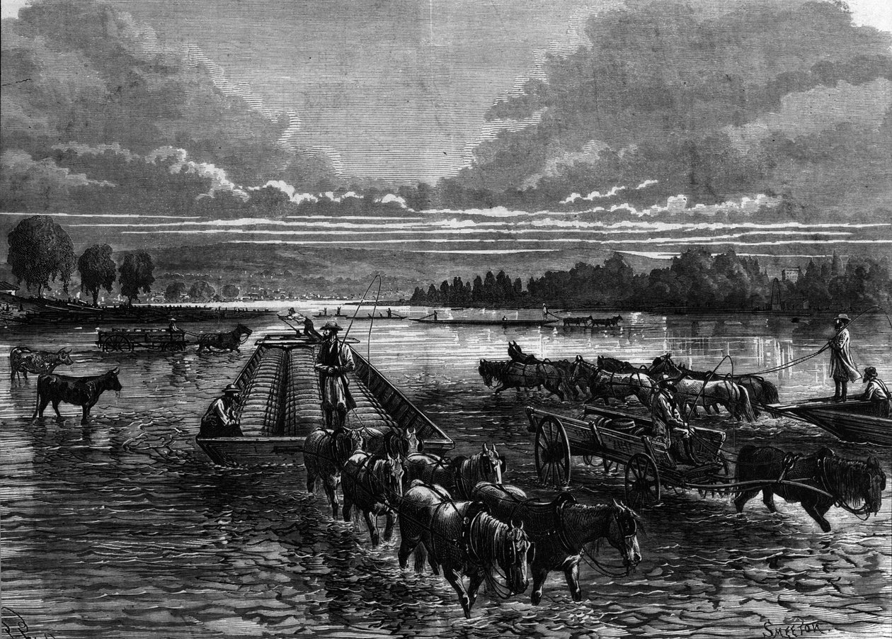 Transporte de barris de petróleo para Oil Creek, Pennsylvania, EUA de Unknown artist