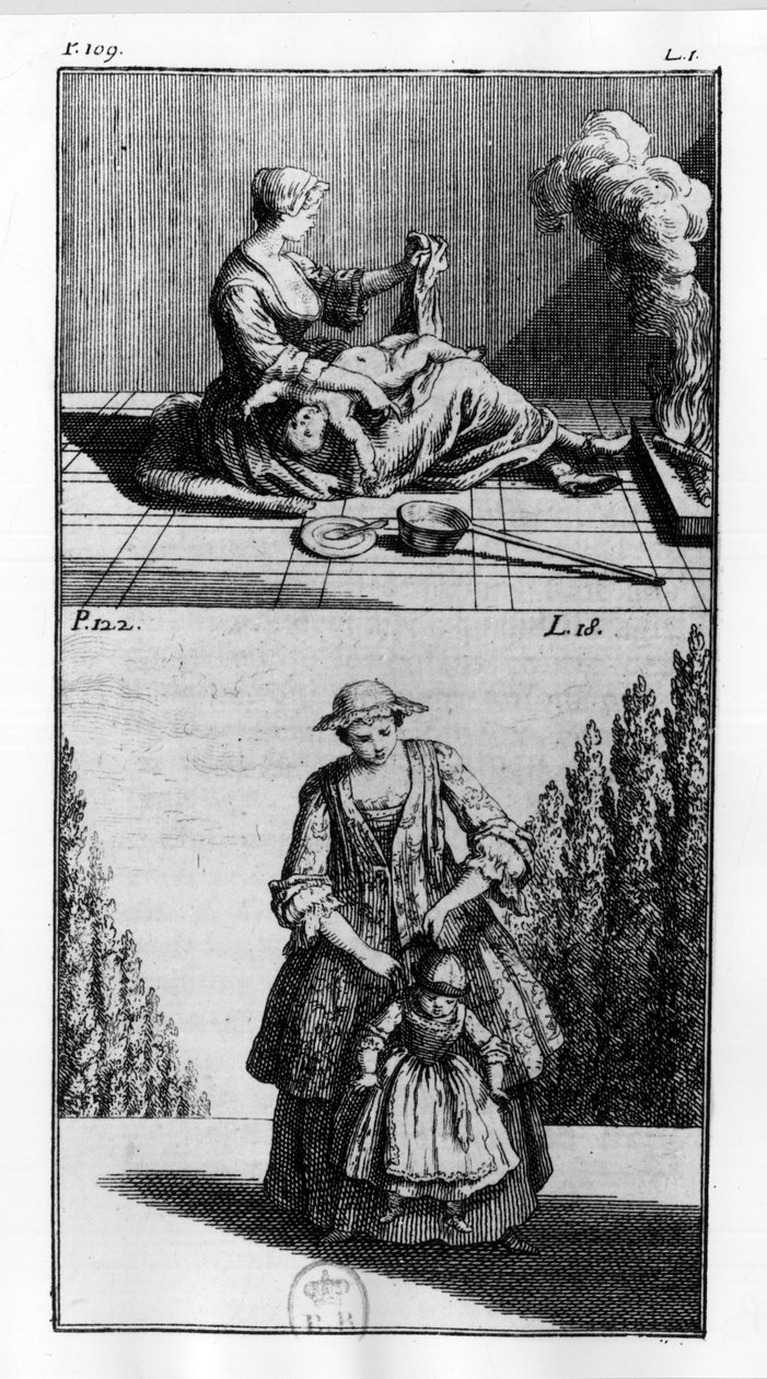 Tratamentos para crianças - na "Ortopedia ou a arte de corrigir e corrigir as dificuldades do corpo", por M. Audry, Conselheiro do Rei de Unknown artist
