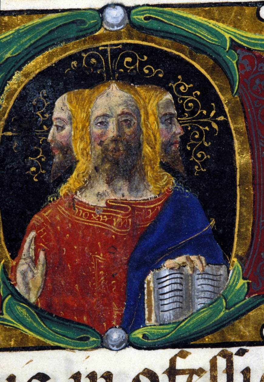 Trindade com três faces (3 cabeças). Codex Carmosano de Unknown artist