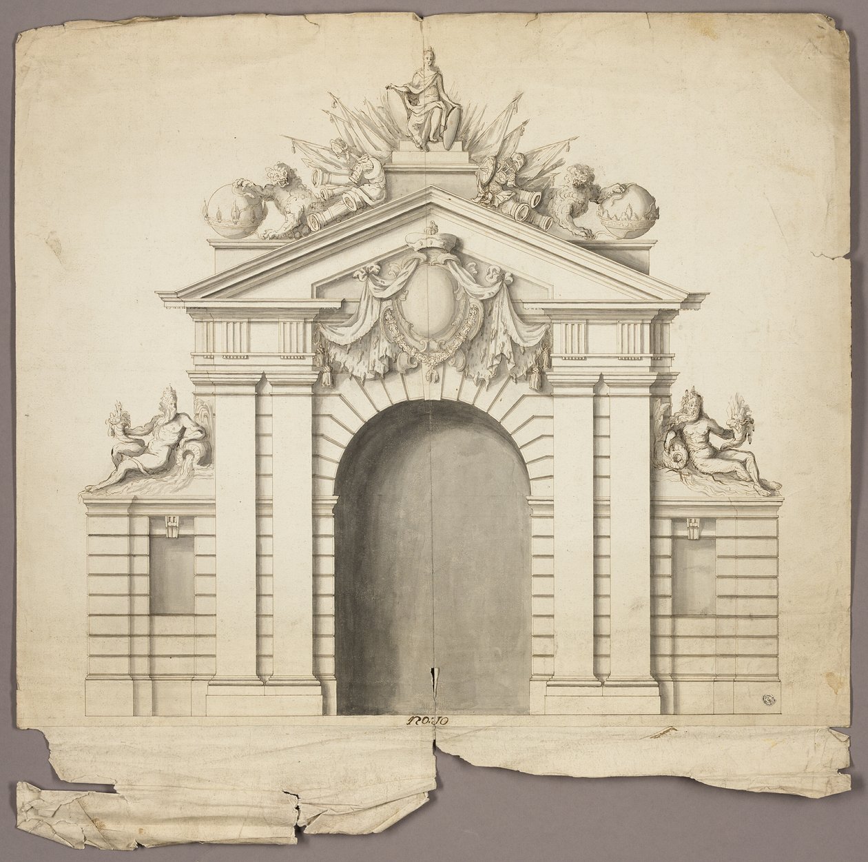 Arco do Triunfo com a Ordem do Tosão de Ouro ao centro de Unknown artist