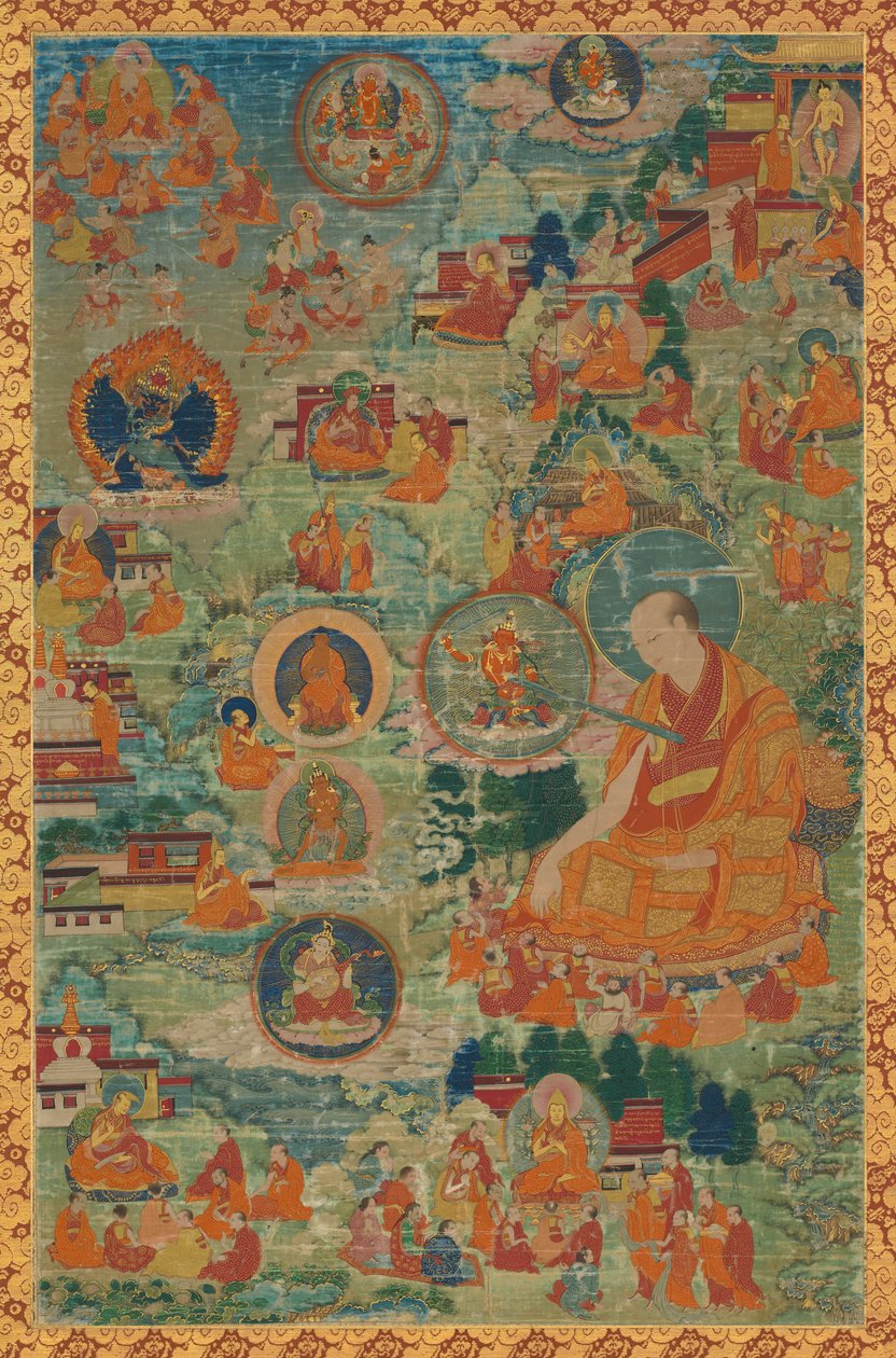 Tsong-kha-pa e cenas de sua vida de Unknown artist