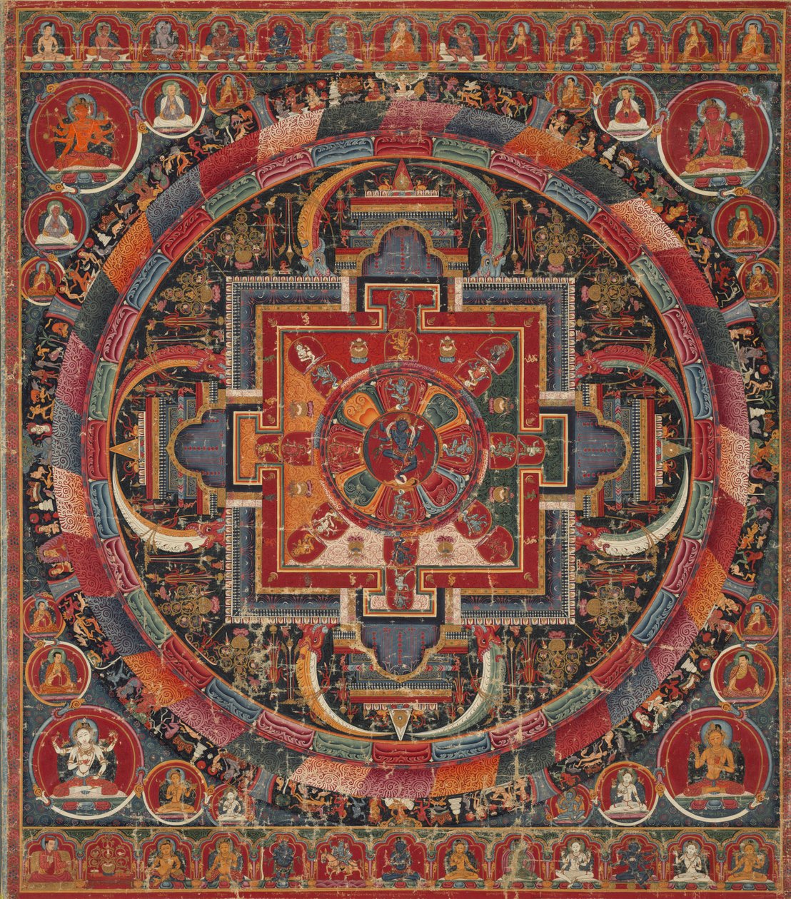 Vinte e três Deidade Nairatma Mandala de Unknown artist