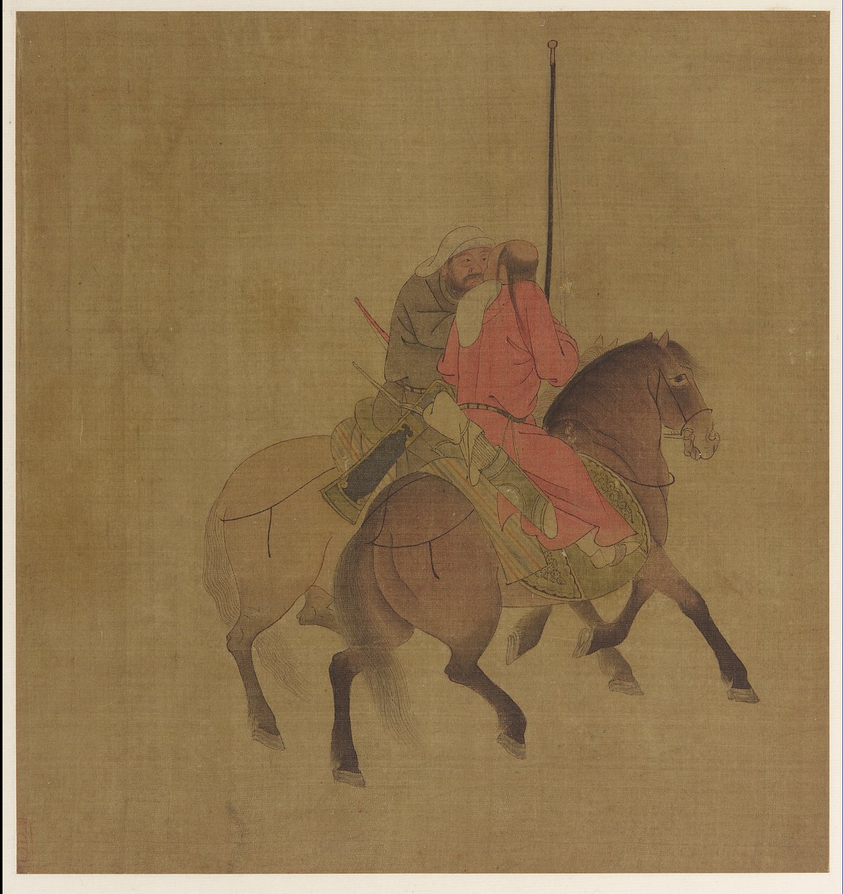 Dois arqueiros a cavalo de Unknown artist
