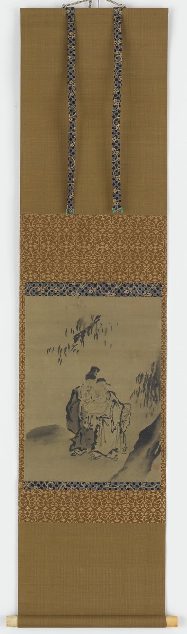 Dois sábios chineses em pé debaixo de uma árvore de Unknown artist