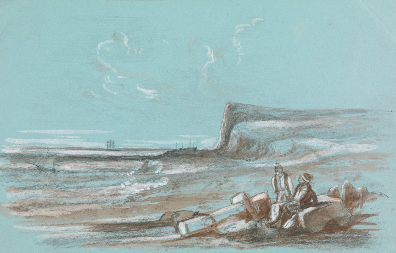 Dois Pescadores numa Praia de Unknown artist