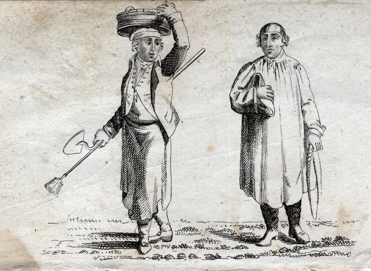 Dois camponeses, gravura de finais do século XVIII, colecção privada. de Unknown artist