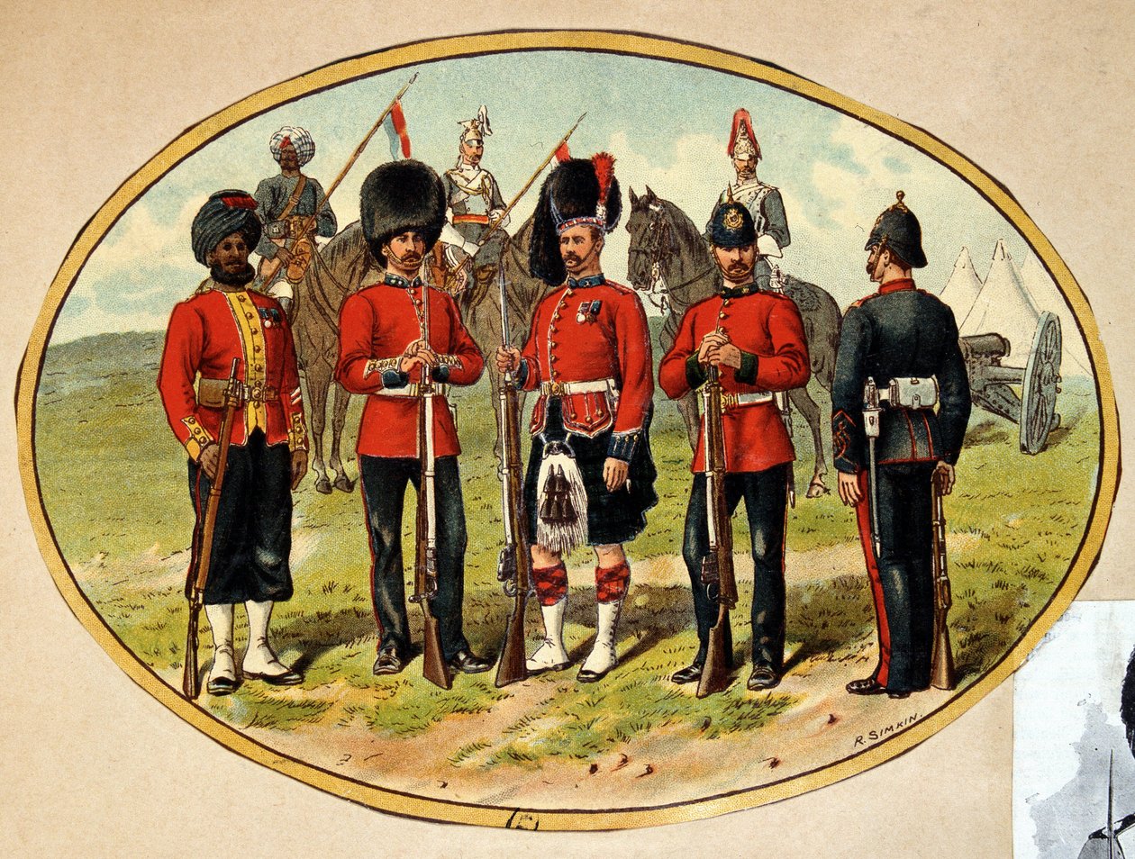 Tipos do Exército Britânico, ca. 1890 de Unknown artist