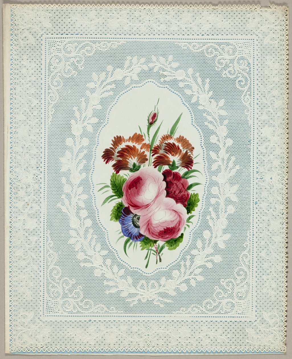 Namorados sem título (Flores sobre renda) de Unknown artist