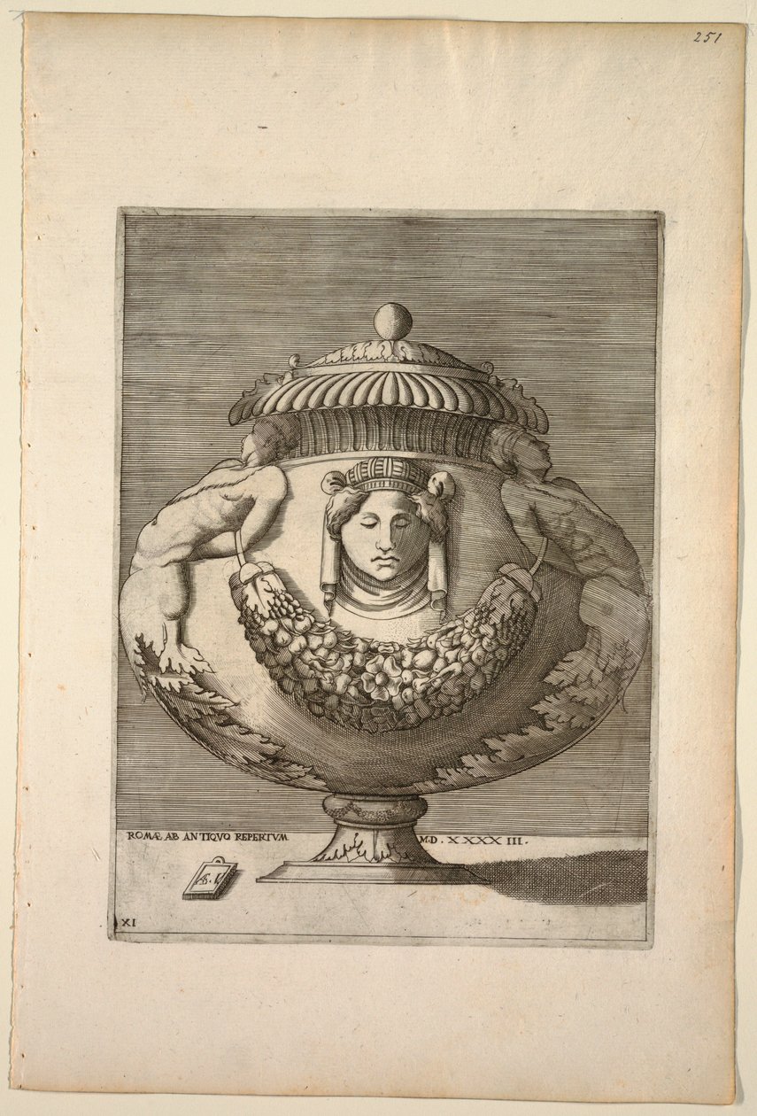 Vaso decorado com figuras, rinceaux e festões, 1543 de Unknown artist