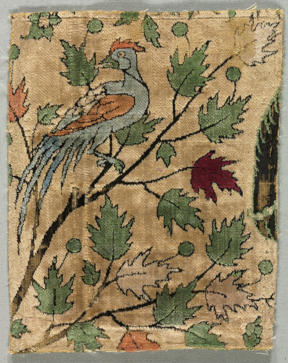 Fragmento de veludo, Khusrau vê Shirin tomando banho de Unknown artist