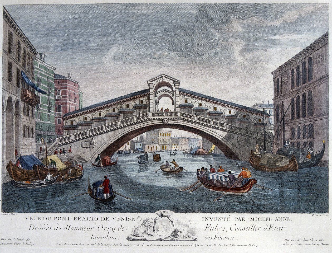 Veneza, vista da Ponte Rialto - Óptica de Unknown artist
