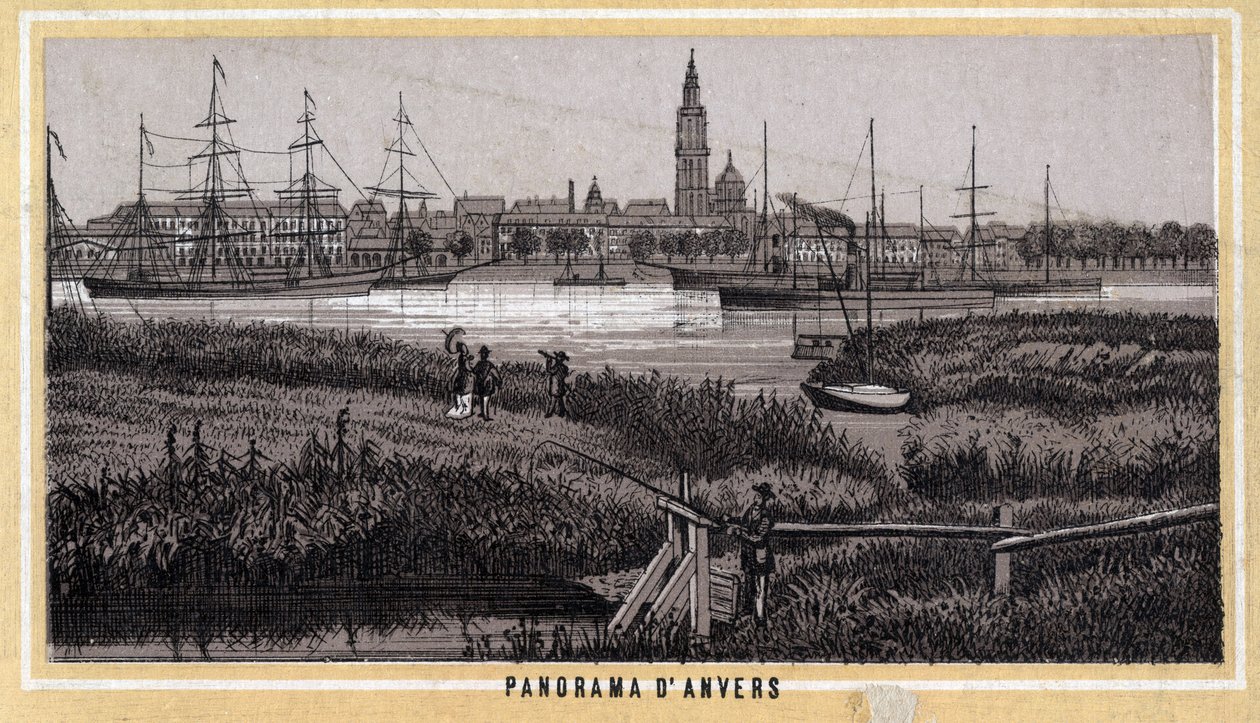 Vista de Antuérpia, Bélgica (região flamenga). de Unknown artist