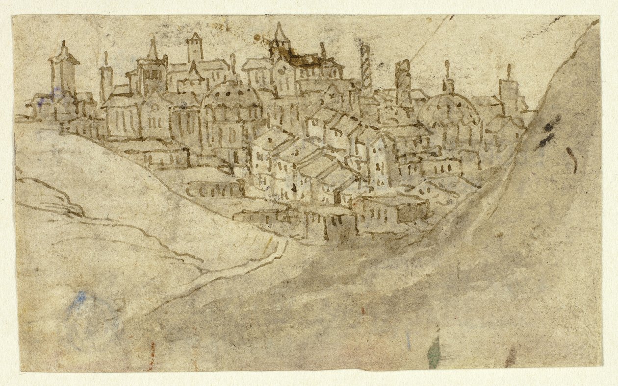 Vista da cidade da colina de Unknown artist