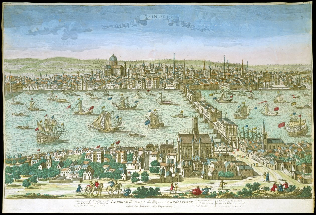 Vista de Londres, no início do século XVIII. de Unknown artist