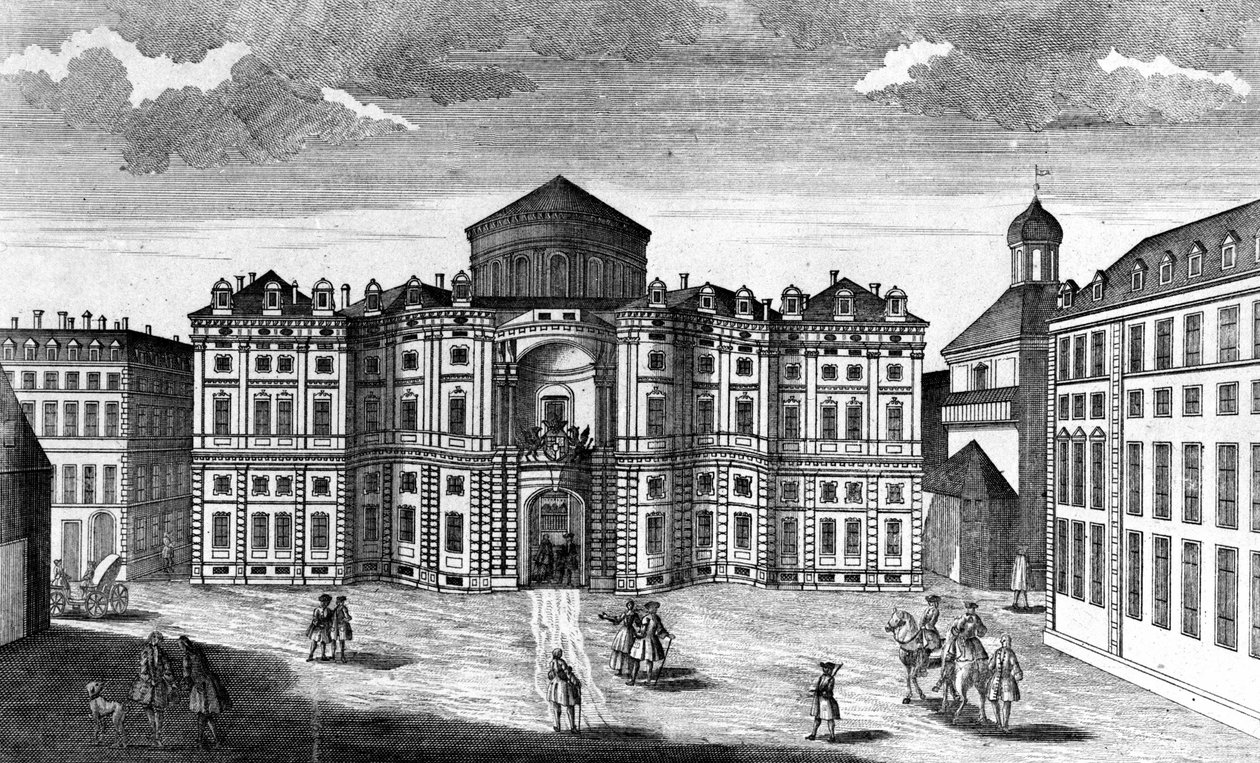 Vista do Palazzo Carignano (Palazzo Carignan) em Turim de Unknown artist