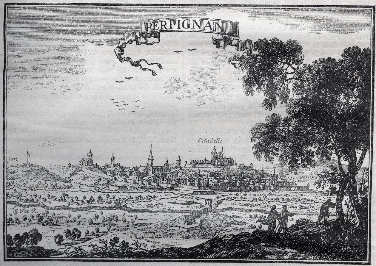 Vista de Perpignan no século XVII - Vista de Perpignan no século XVII - de Unknown artist