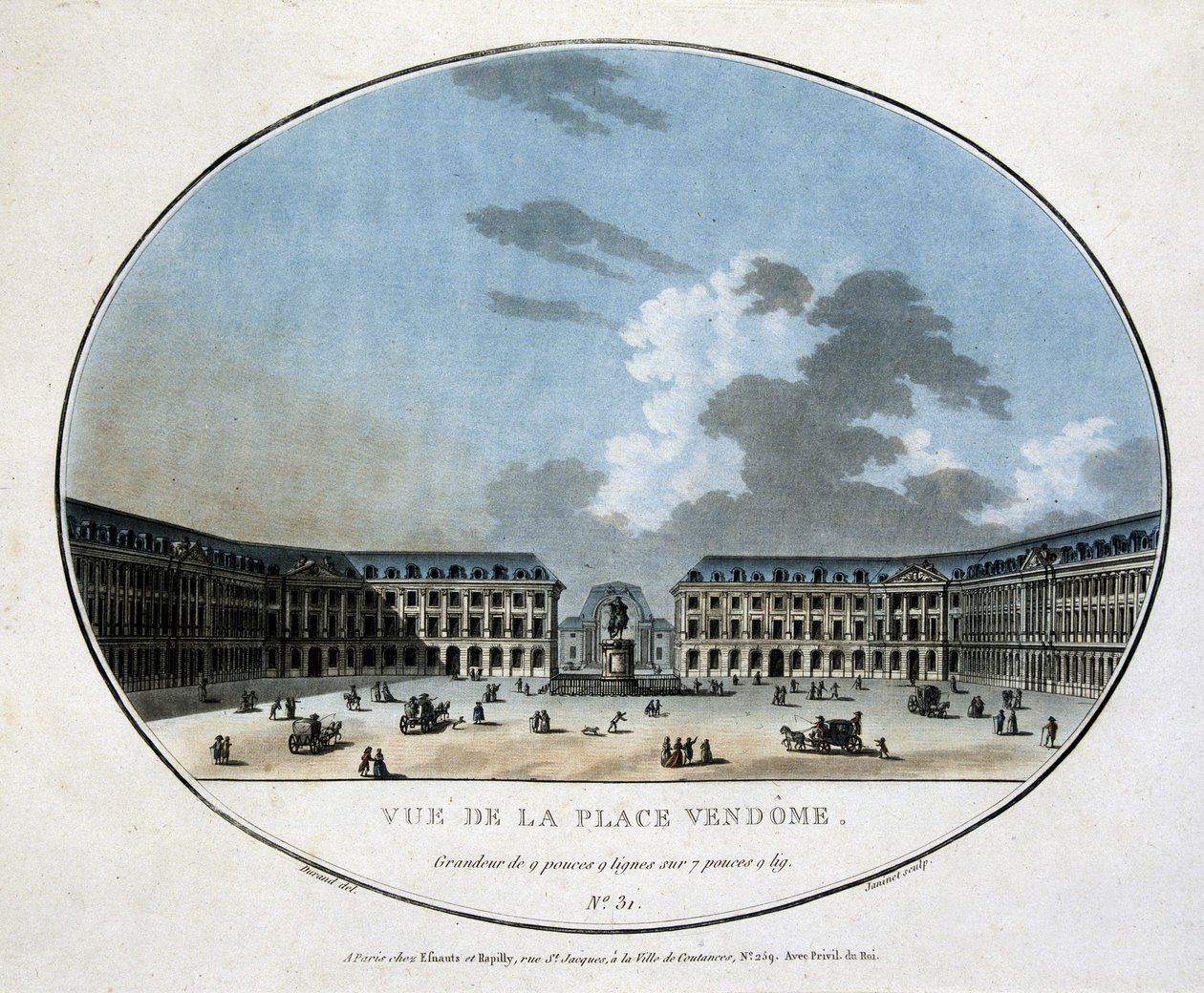 Vista da Praça Vendôme - gravura de Unknown artist