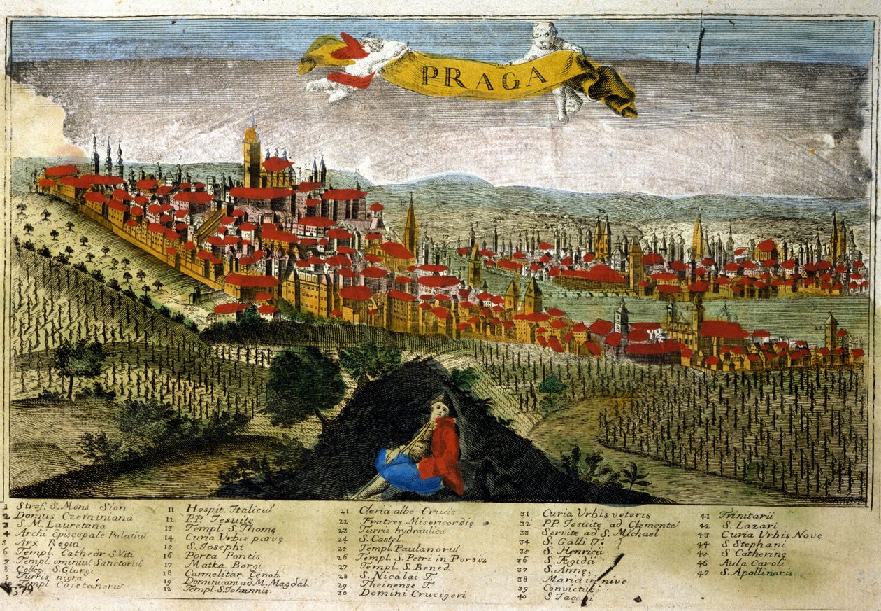 Vista de Praga no século XVIII. de Unknown artist