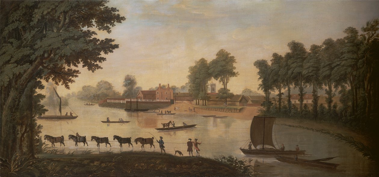 Vista de Shepperton sobre o rio Tamisa de Unknown artist