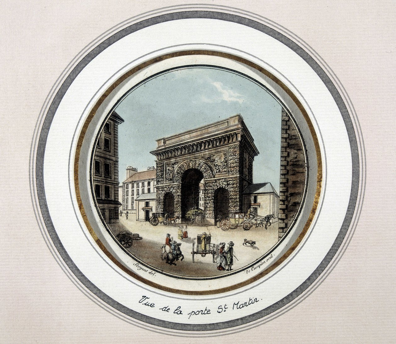Vista da porta de São Martinho - gravura de Unknown artist