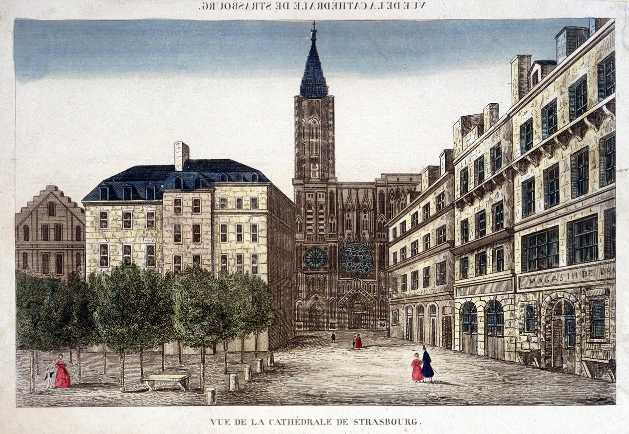 Vista da Catedral de Estrasburgo, no século XVIII. de Unknown artist