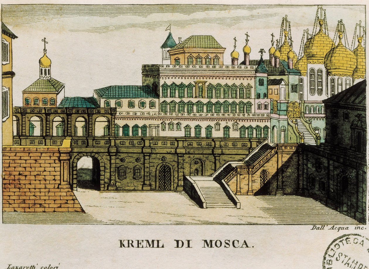 Vista do Kremlin, Moscou, russo de viagens de São Petersburgo à Alemanha por Georg Reinbeck, impressão de Unknown artist