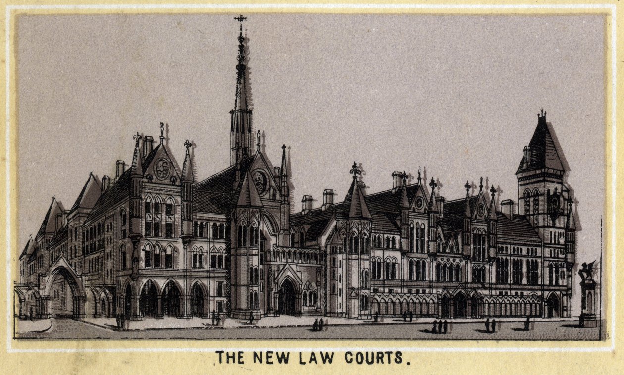 Vista do New Court of Justice em Londres, Inglaterra. de Unknown artist