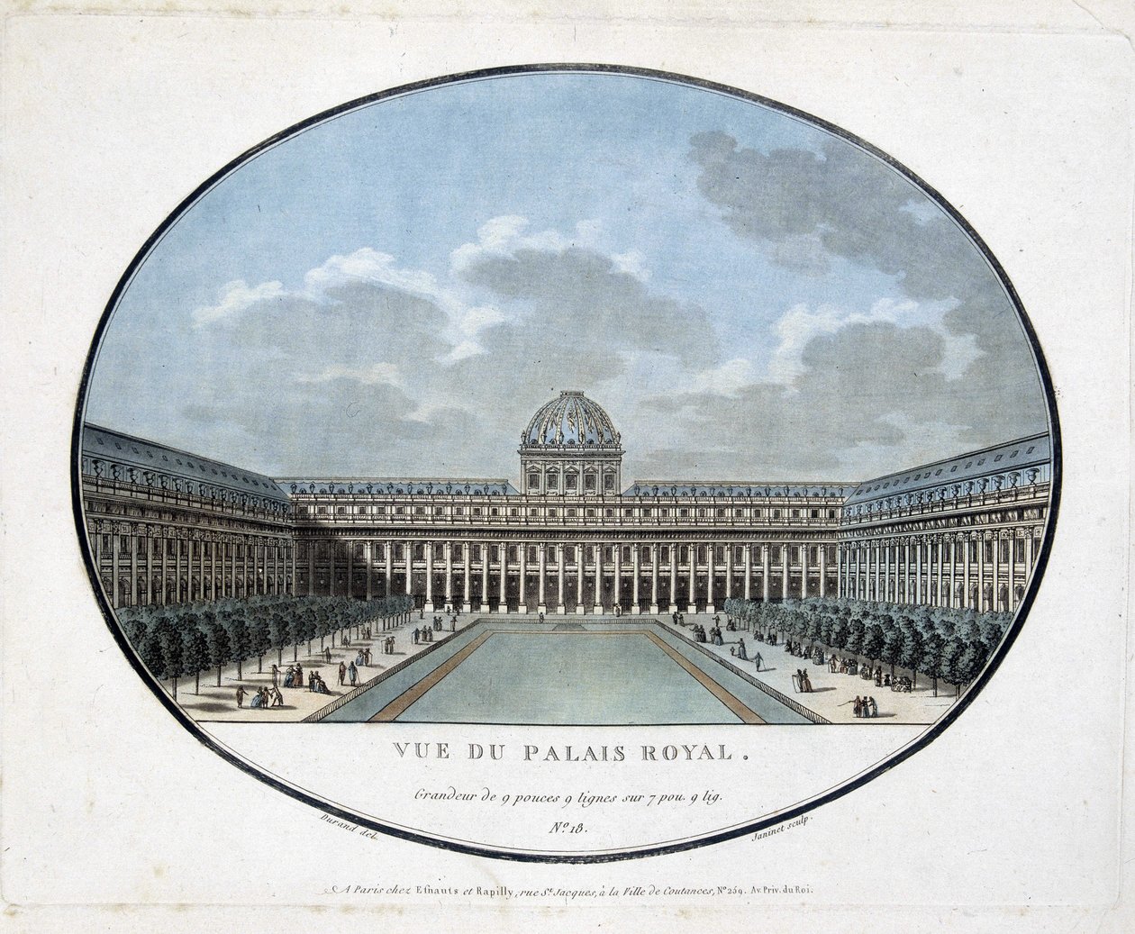 Vista do Palácio Real (pátio interior) - gravura de Unknown artist