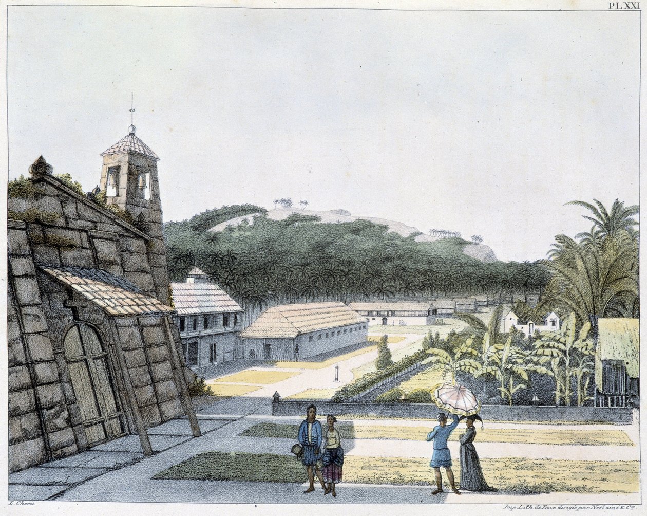 Vista da cidade de Agana, arquipélago das Ilhas Marianas de Unknown artist