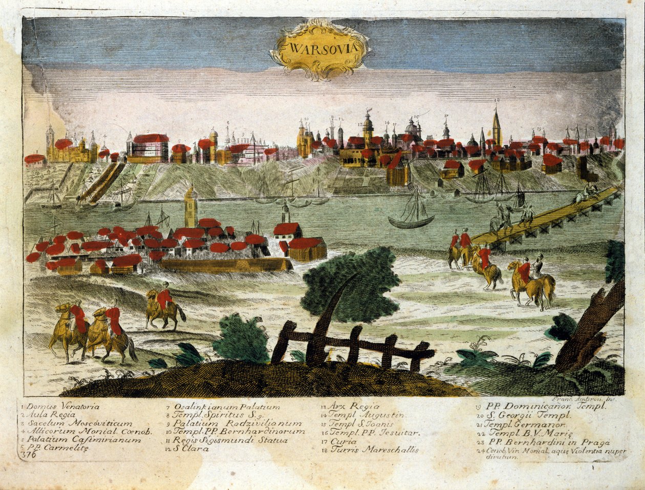 Vista da cidade de Varsóvia, na Polónia. Fim do século XVIII de Unknown artist