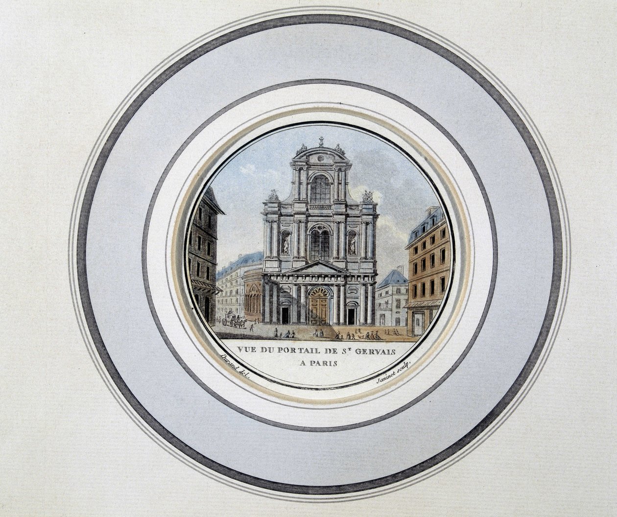 Vista do portão de São Gervais (Saint Gervais) - gravura de Unknown artist