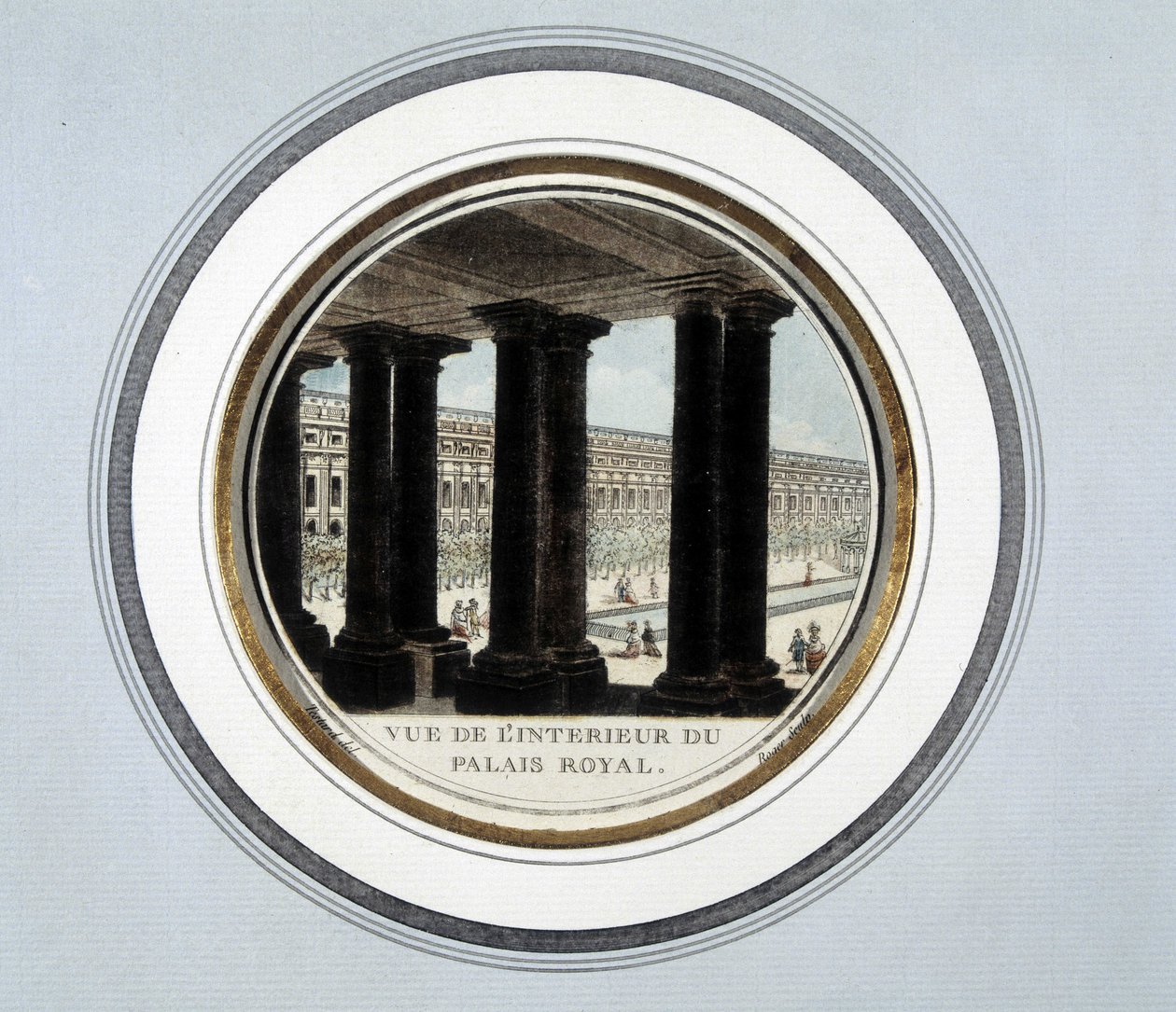 Vista do interior do Palácio Real - gravura de Unknown artist