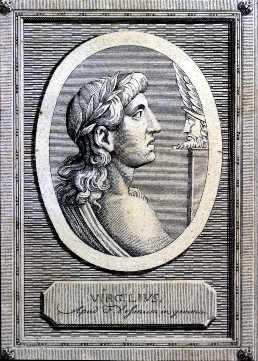 Virgílio (70 - 19 AC), poeta latino. Gravura do século XVIII. de Unknown artist
