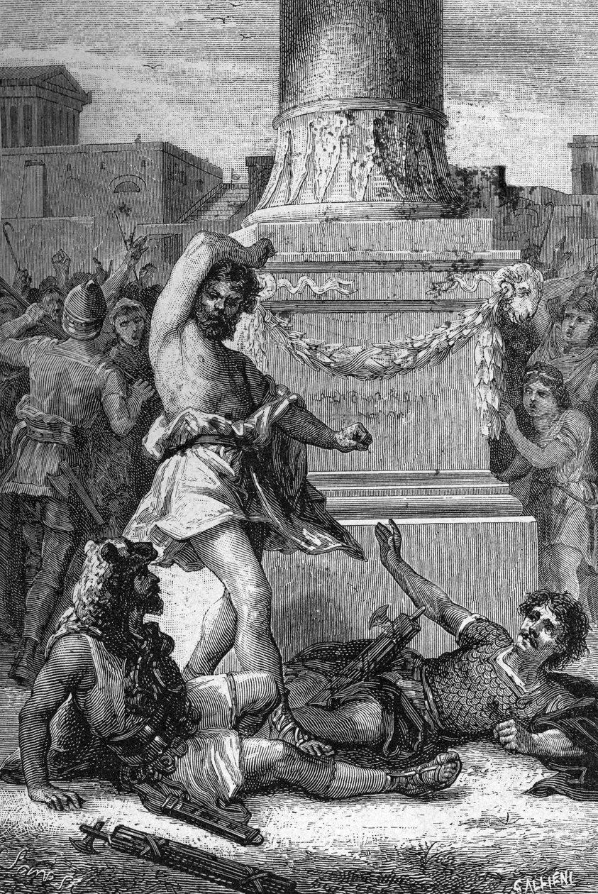 Volero Publilius recusa-se a ser preso 473 AC. Gravação de Unknown artist