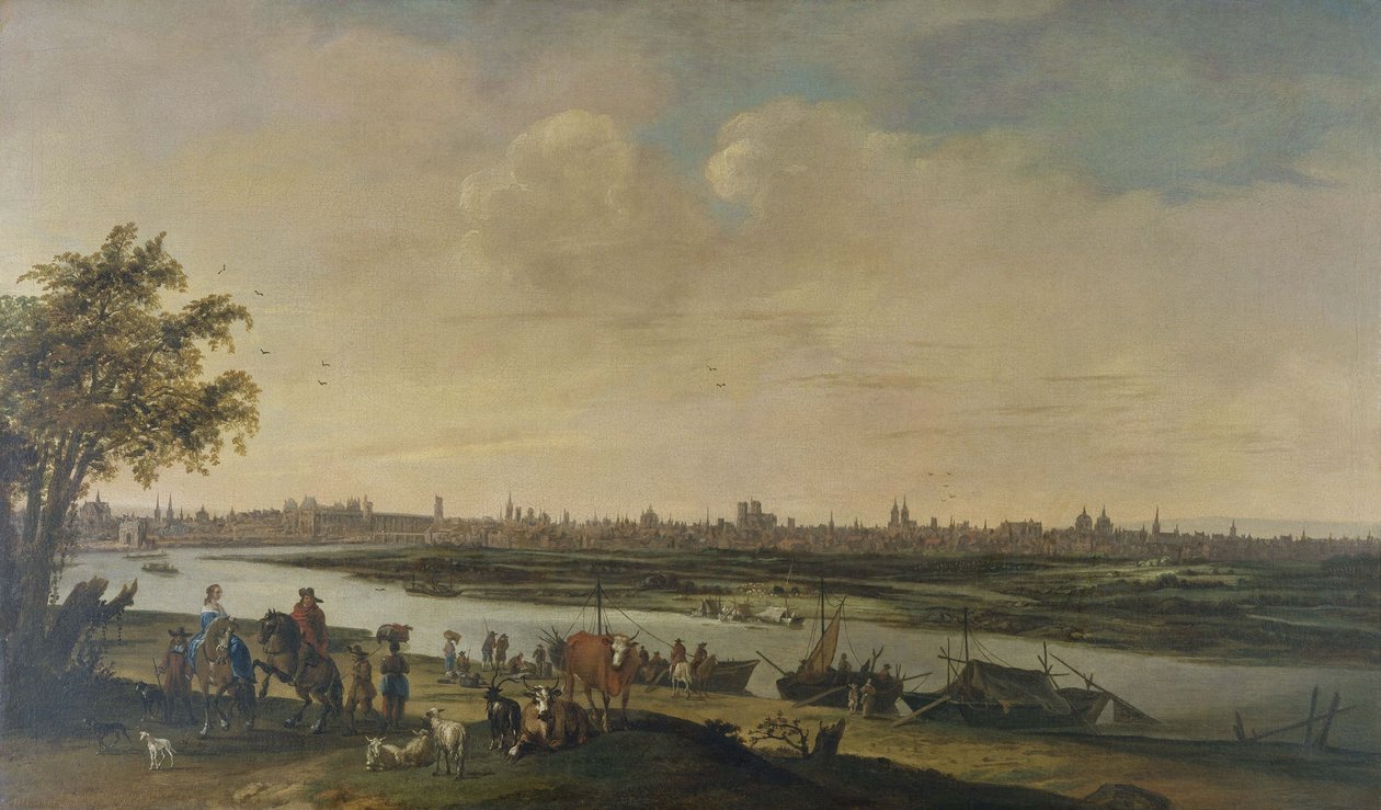 Vue générale de Paris, prise du bas de la colline de Chaillot, cerca de 1650, entre 1645 e 1655 (óleo sobre tela) de Unknown artist
