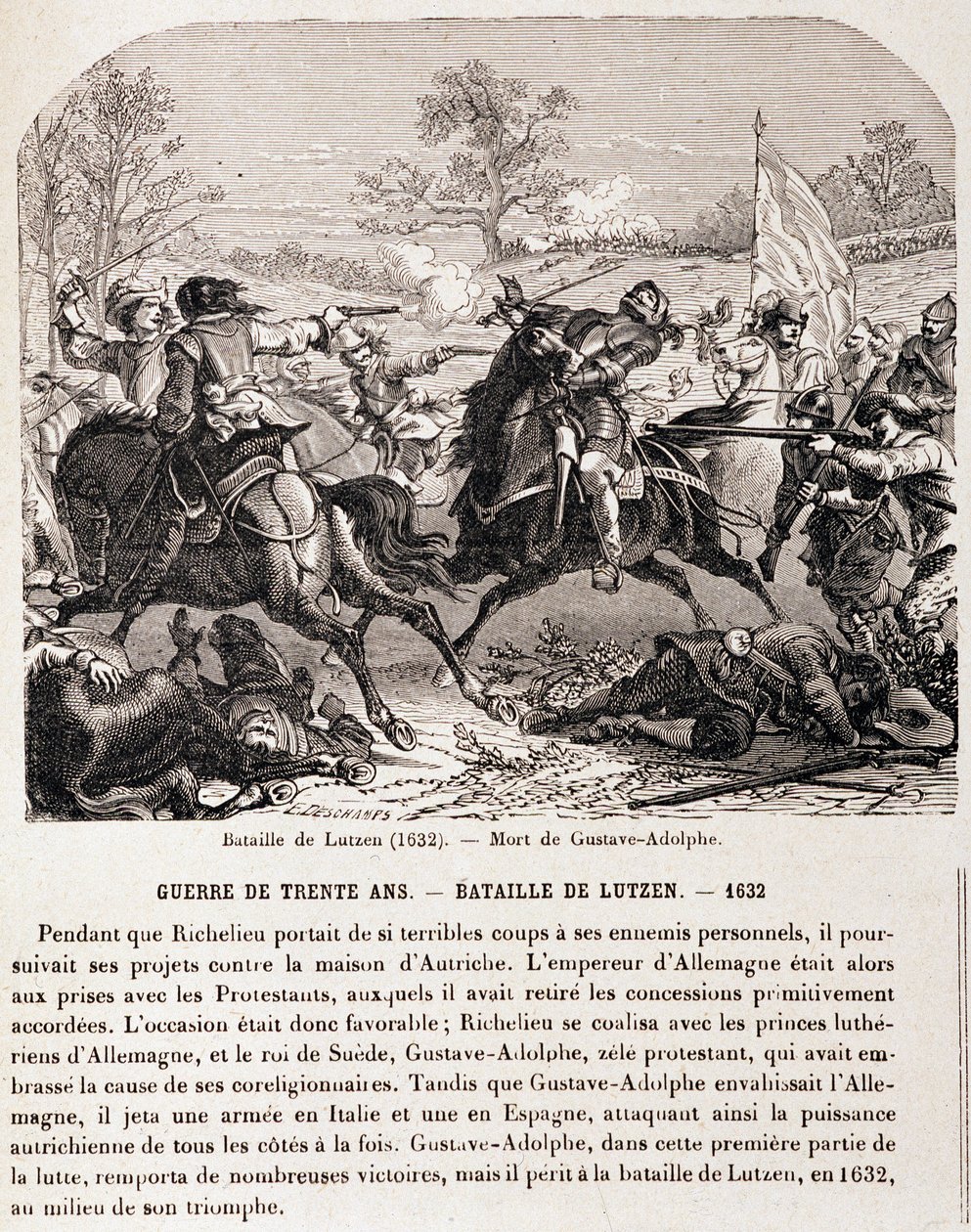 Guerra de 30 anos: Batalha de Lutzen (1632) e a morte de Gustave Adolphe. - em "L