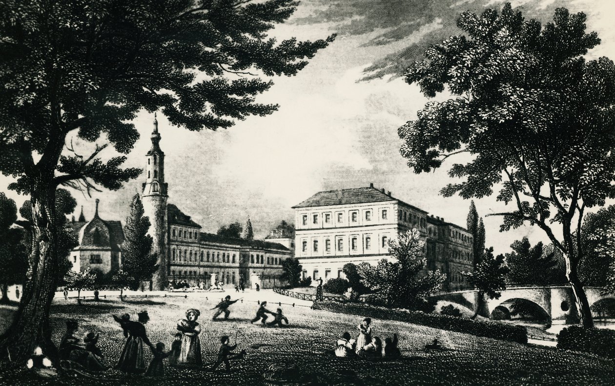 Castelo da Cidade de Weimar, gravura, Alemanha de Unknown artist