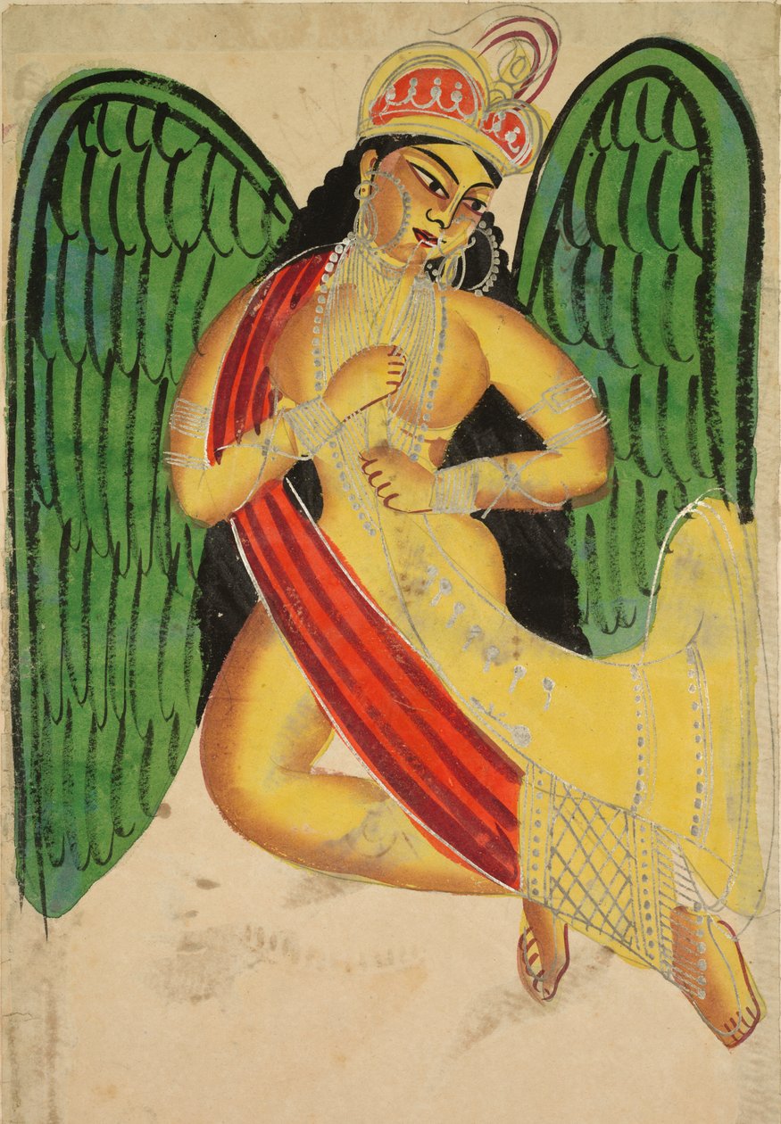 Apsara alada com chifre (reto) de Unknown artist