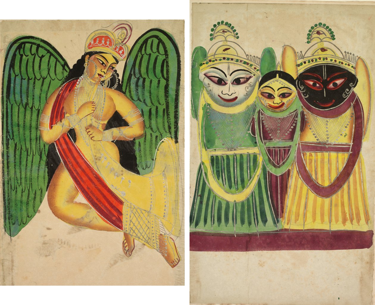 Apsara Alada com Chifre (reto); Jagannatha Trio (verso) de Unknown artist