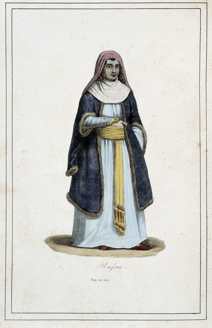 Mulher da Rússia - em "Os diferentes povos da terra" por Padre Paul Jonhanneaud, Librairie des Bons livres de Unknown artist