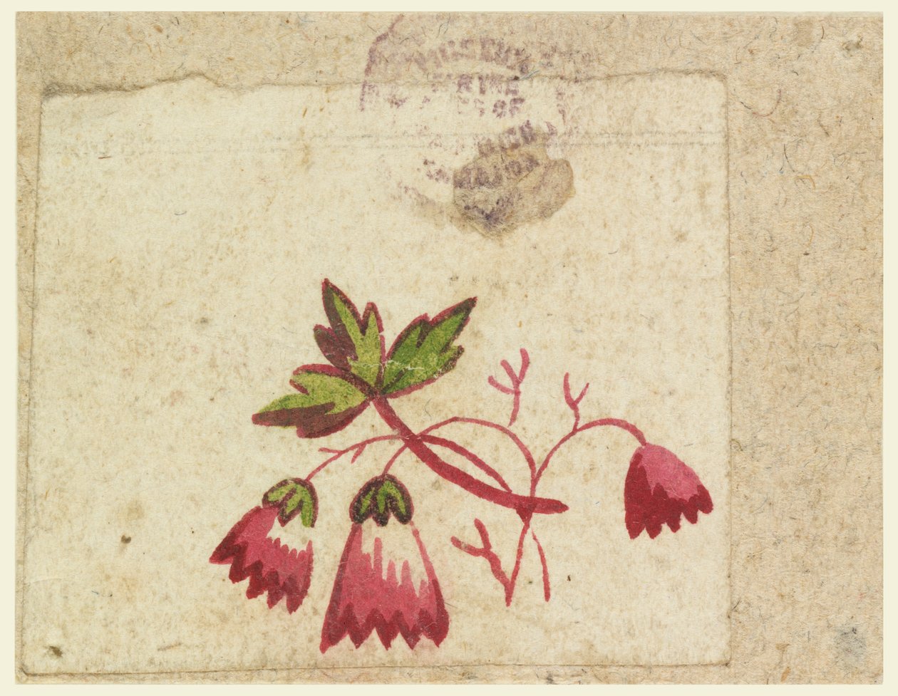 Prova de teste de xilogravura para um têxtil impresso de Unknown artist