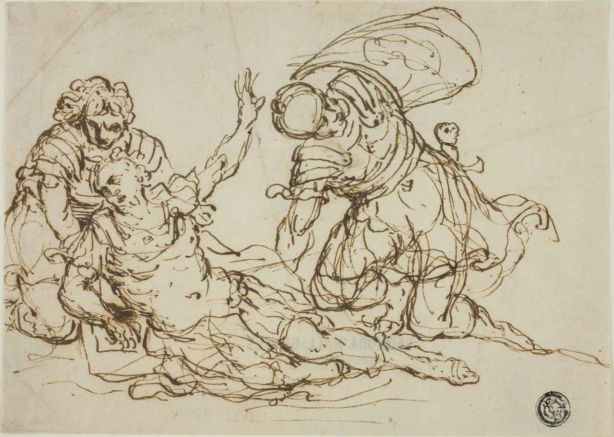 Guerreiro Ferido e Dois Companheiros de Unknown artist